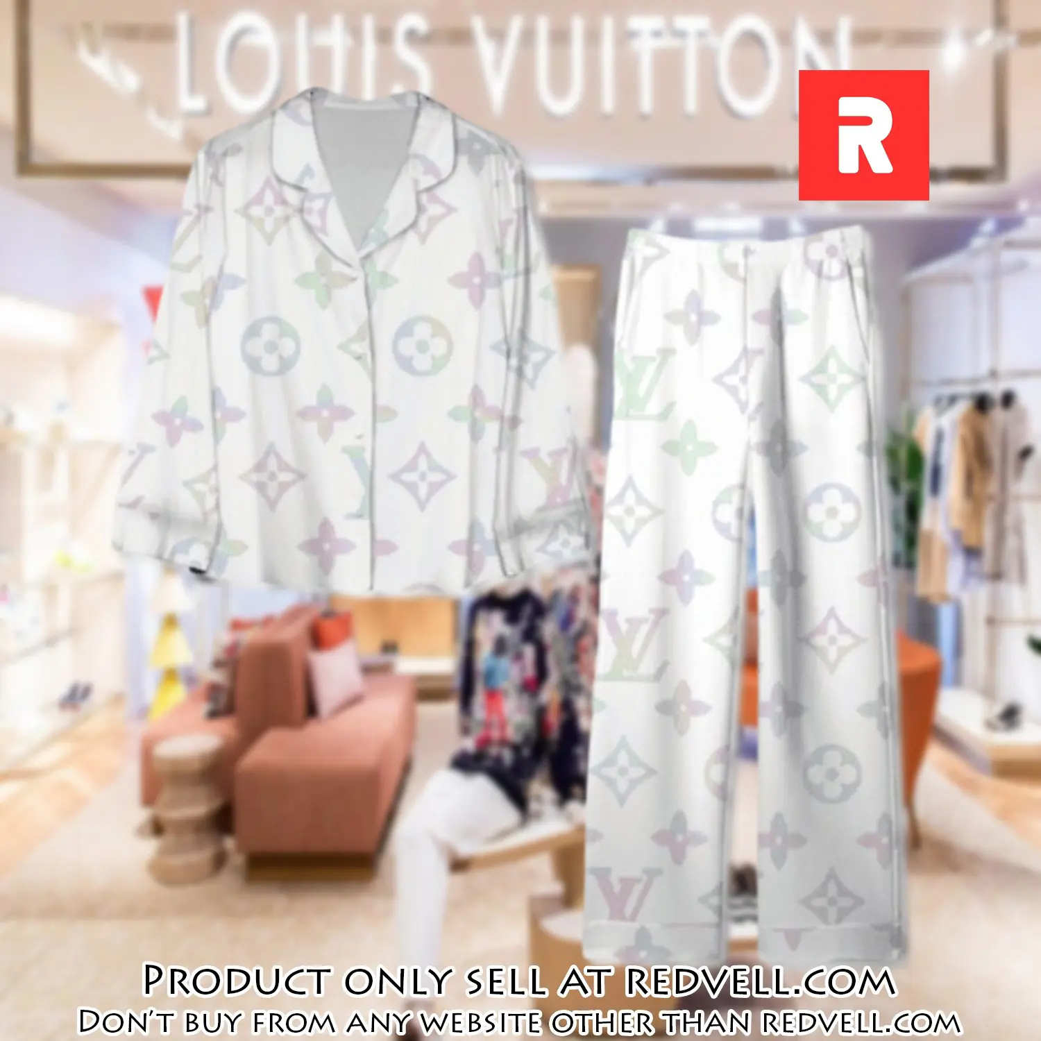 Trending luxury lv satin pajama set pjs1105 rv5537677